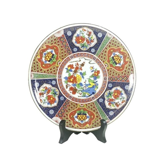 Asian Plate 10" Chop Marked on Back Original Japan Decal - Picture 1 of 8